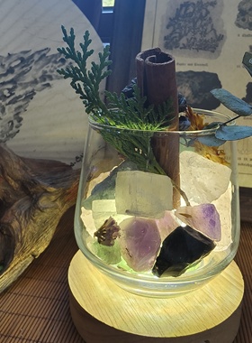 香薰扩香石家用持久香水晶摆件小夜灯卧室氛围灯女生闺蜜生日礼物