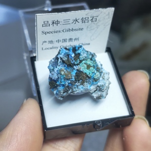三水铝矿物晶体原石天然地质标本盒子猫矿石能量晶宝石科普教学