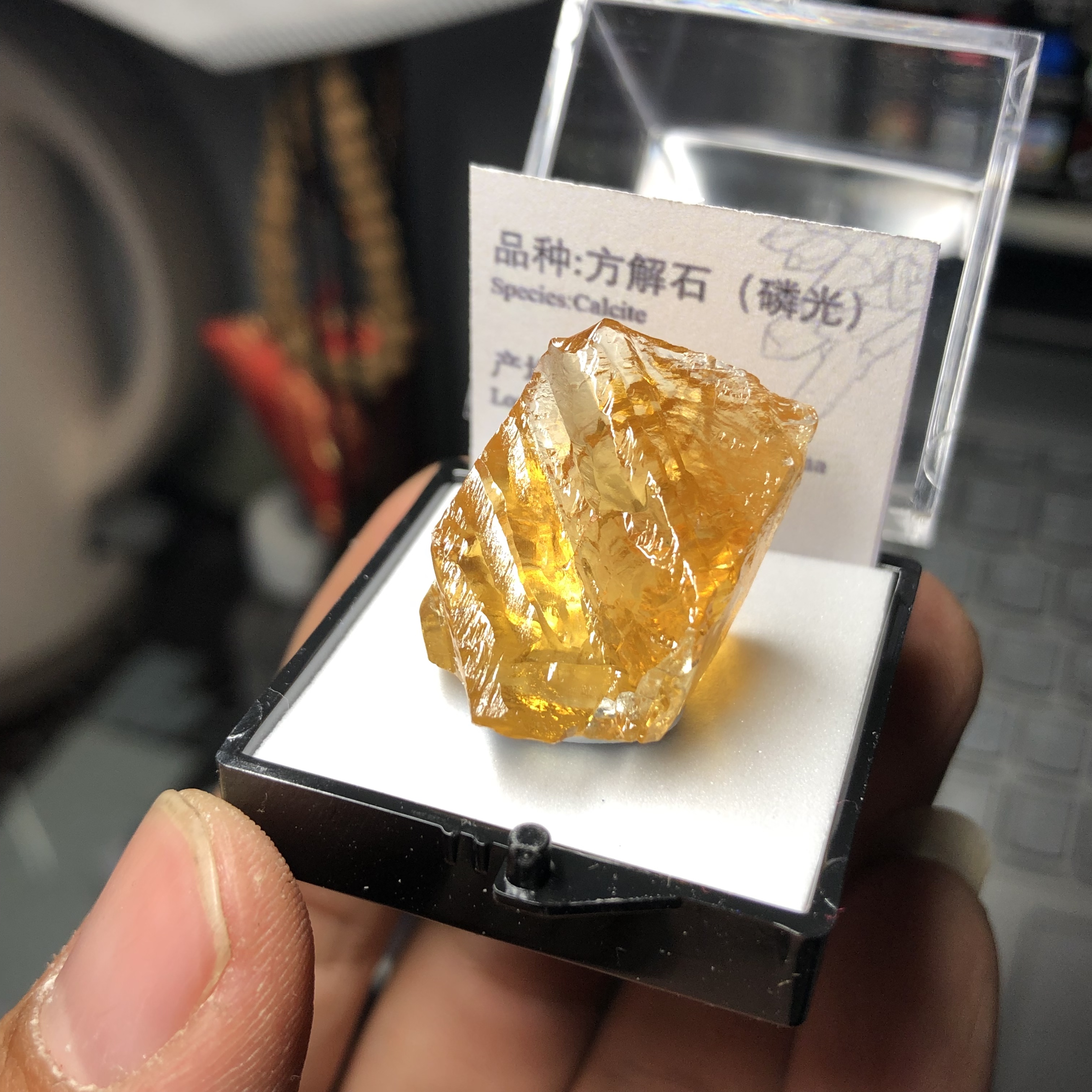 磷光方解石天然矿物晶体标本盒子猫矿石能量石晶石地质标本科普研 饰品/流行首饰/时尚饰品新 摆件 原图主图