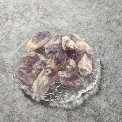散货莫兰迪色紫水晶矿物晶体标本盒子猫矿石能量石矿地质标本科普