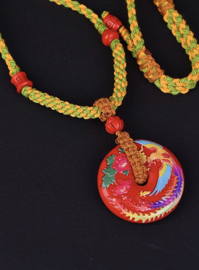 【原创】高含量朱砂 天然朱砂高含量红砂彩绘《龙凤呈祥》