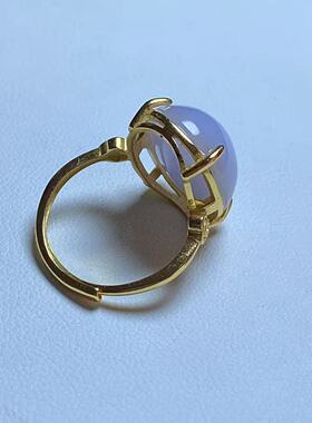 天然缅甸翡翠A货冰紫戒指 有种有色 925银托