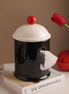 创意中古风陶瓷纸巾盒高档家用抽纸盒客厅纸抽盒茶几纸巾收纳摆件