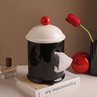 创意中古风陶瓷纸巾盒高档家用抽纸盒客厅纸抽盒茶几纸巾收纳摆件