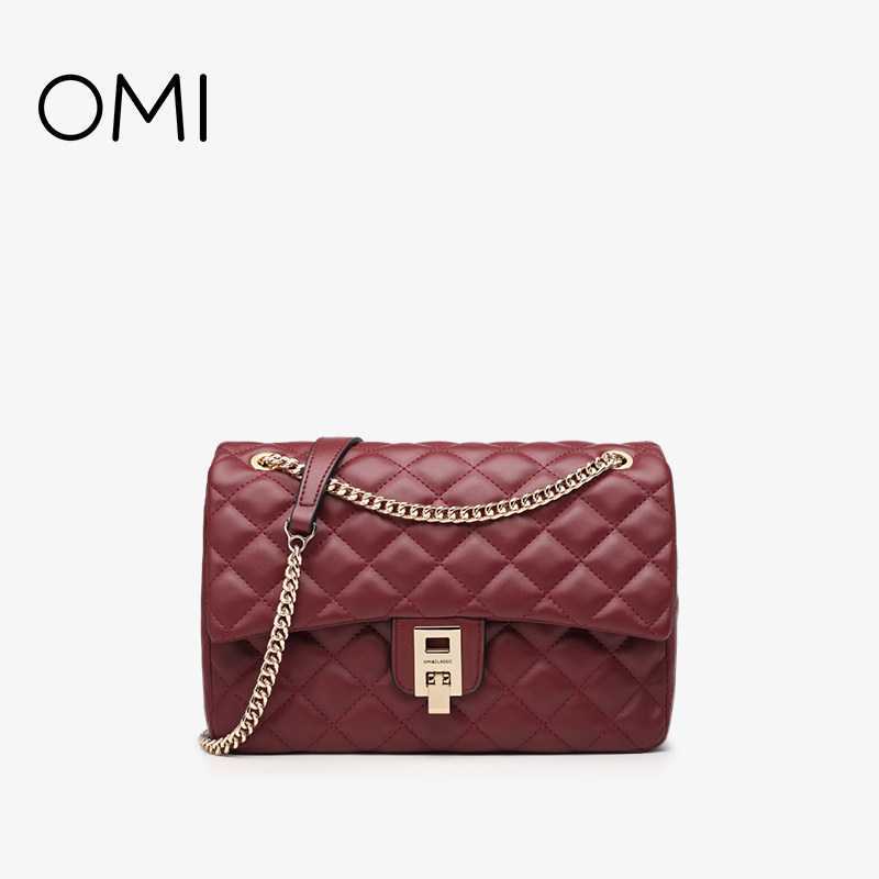 欧米OMI包包2020新款潮网红链条菱格包百搭单肩斜挎包小方包