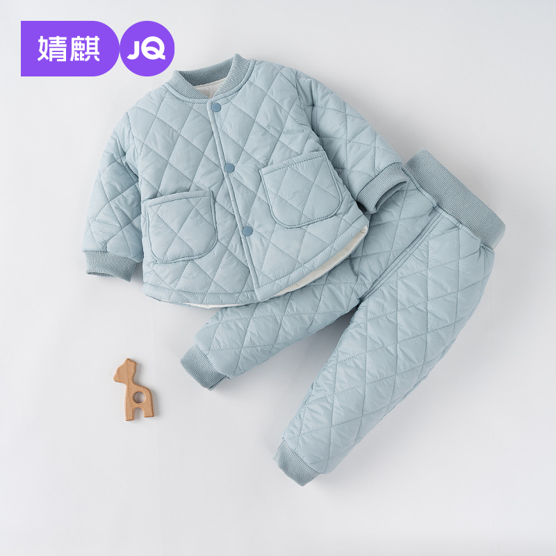 婧麒婴儿棉服套装宝宝棉衣冬季夹棉分体儿童加厚棉袄男童女童冬装