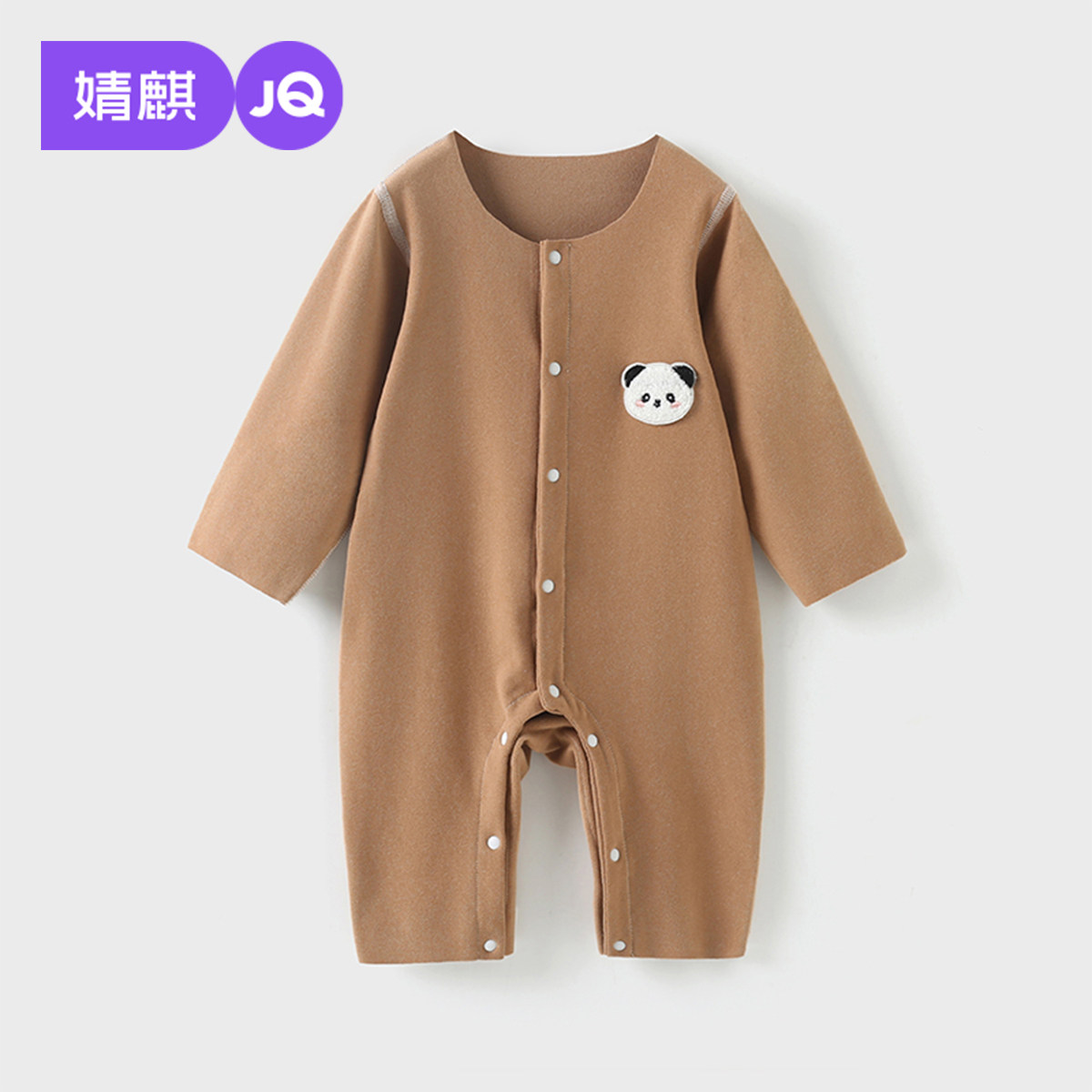 婴儿春秋德绒保暖居家连体衣