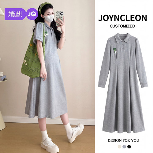 婧麒孕妇Polo连衣裙大码宽松裙子