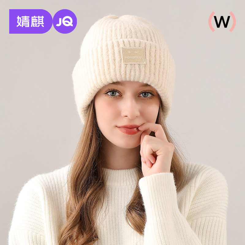 婧麒月子帽产后秋冬季坐月子产妇保暖大头围帽包头帽显脸小针织帽