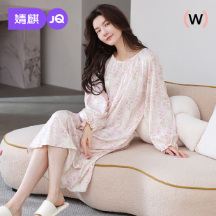 连衣裙甜美可外穿 纯棉带胸垫睡裙家居服2025新款 婧麒睡衣女款 夏季