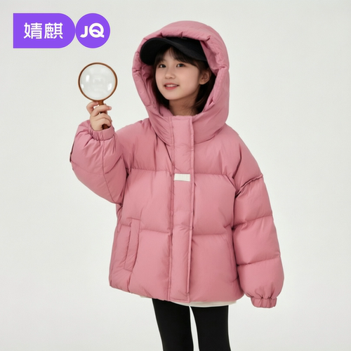 JQ婧麒羽绒服连帽加厚女童面包服棉衣外套冬季保暖棉服