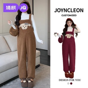 婧麒孕妇装新款小狗背带裤子冬装孕妇秋套装孕期洋气高级孕妇套装