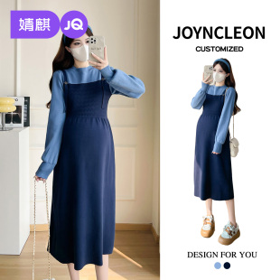 洋气时髦高级感孕妇裙子大码 婧麒孕妇连衣裙秋季 时尚 2025新款 女 款