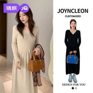 婧麒孕妇装连衣裙秋冬孕期新款内搭毛衣裙冬装气质孕妈针织长裙子
