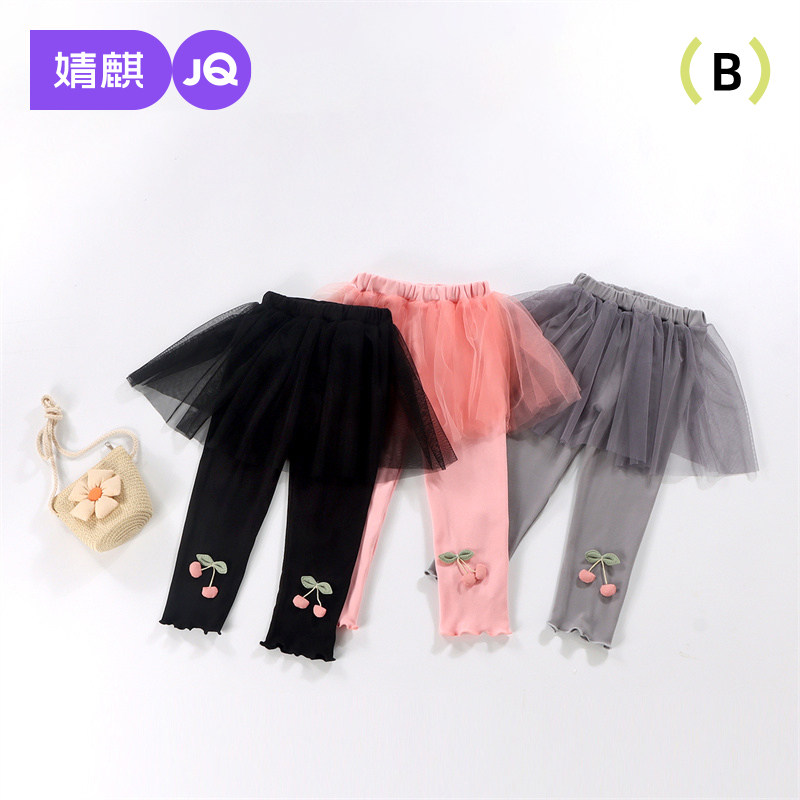 女童裙裤春夏薄款儿童七分裤中裤宝宝外穿春秋长裤子女孩打底裤裙