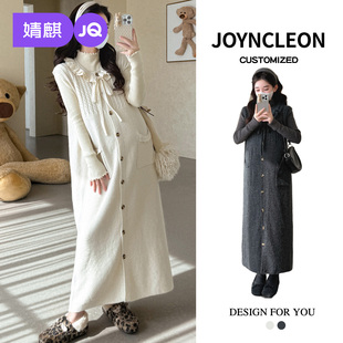 孕妇连衣裙上衣背心裙子穿搭孕期洋气高级套装 新款 冬装 婧麒孕妇装