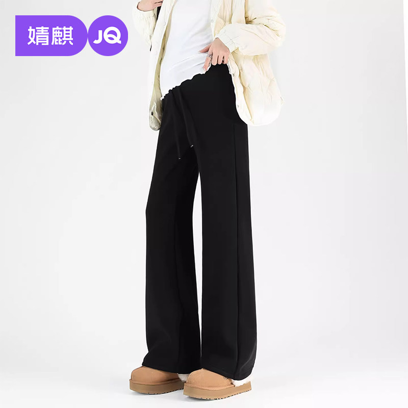 婧麒孕妇阔腿裤冬外穿2025新款加绒加厚孕期不勒肚子裤子孕妇冬装