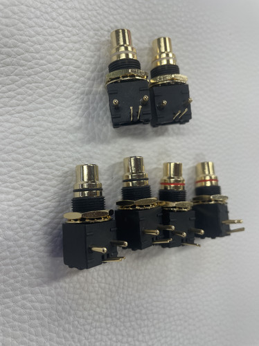 镀金RCA座转盘DAC解码器数字同轴输入输出PCB 90度焊板插座白红黑