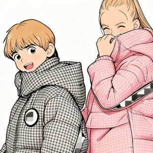 [品牌撤柜]新款女童羽绒服中大童千鸟格外套儿童W6234141262