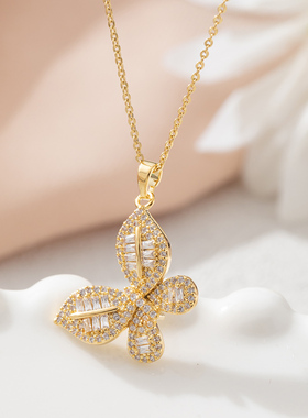 合金女蝴蝶女蝴蝶项链