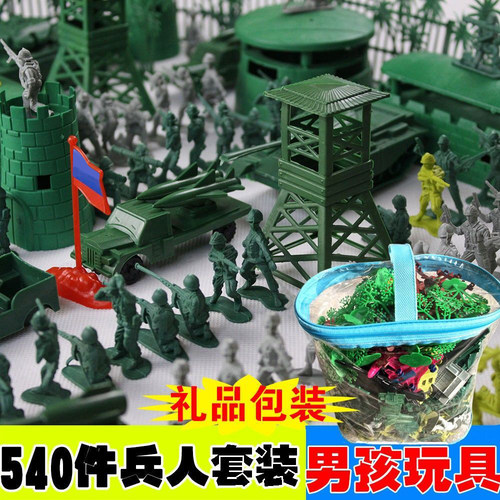 二战兵人模型套装八路军塑料玩具小士兵军人打仗小兵沙盘儿童玩具
