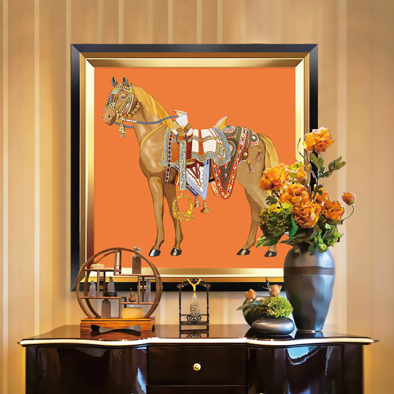 现代欧式客厅装饰画壁画马背景墙