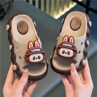室内家居浴室防滑踩屎感EVA宝宝凉拖鞋 儿童拉布布拖鞋 男女童夏季