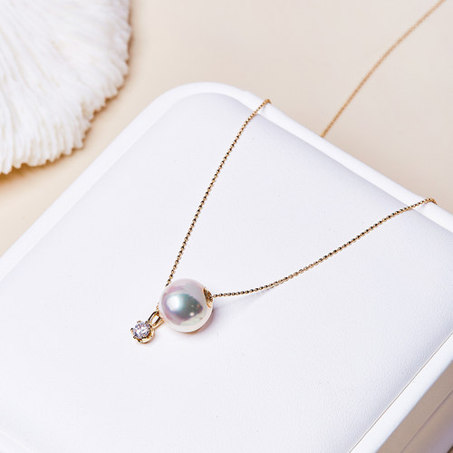 18K金钻石海水珍珠路路通多用款akoya项链豆豆肖邦链带证书强光