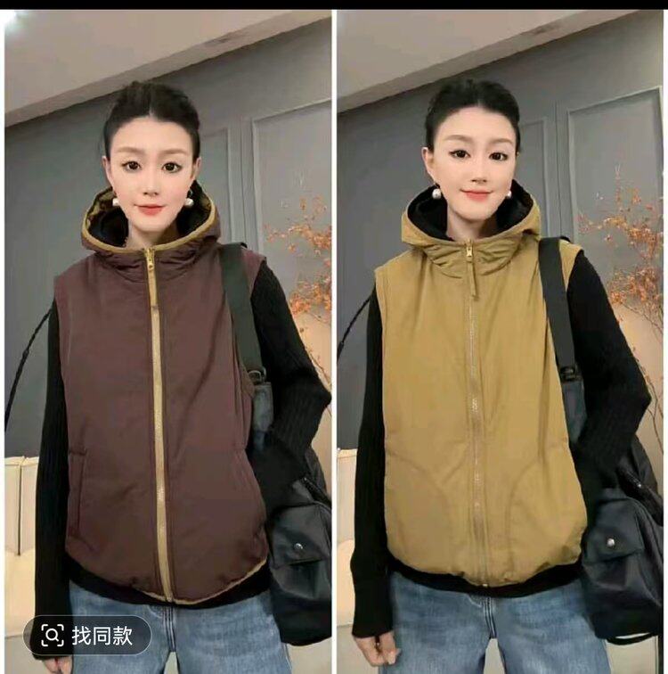 2025秋冬新款连帽轻薄夹棉马甲女宽松显瘦保暖背心外套洋气减龄,女装/女士精品,马夹,淘宝优惠券,粉丝福利购,淘宝优惠卷