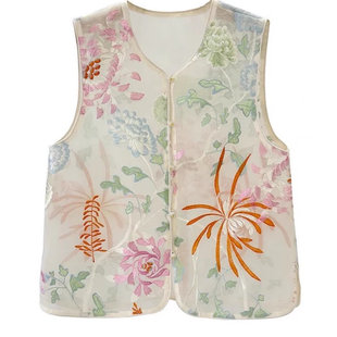 【春语马甲】春夏新款国风刺绣马甲女显瘦百搭新中式织锦马甲女