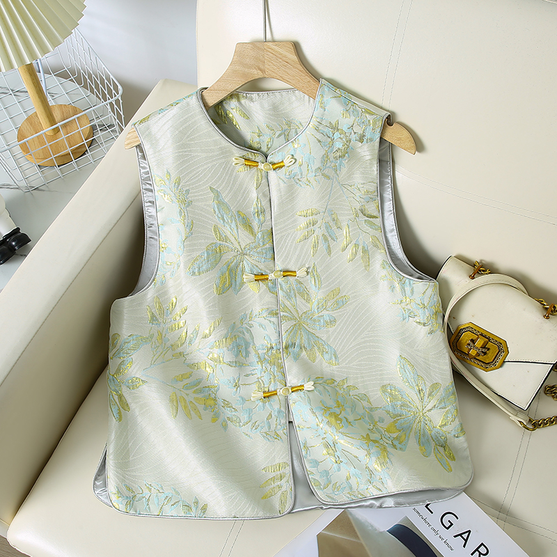 国风提花马甲女外穿春夏新款