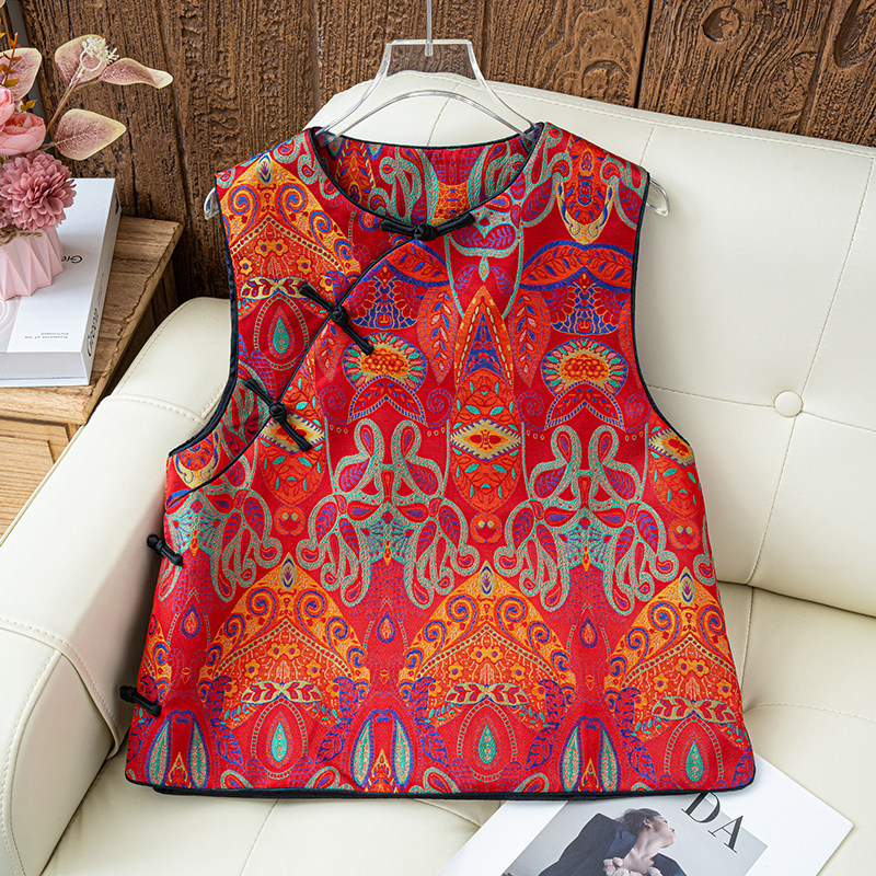 【繁花】新中式国风马甲春季重工提花盘扣减龄马夹背心女外搭无袖,女装/女士精品,马夹,淘宝优惠券,粉丝福利购,淘宝优惠卷