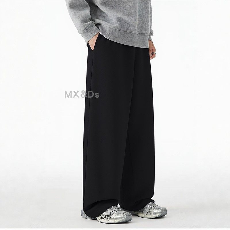 简约慵懒松弛感宽松直筒运动风卫裤男女百搭休闲松紧腰阔腿长裤子,男装,卫裤,淘宝优惠券,粉丝福利购,淘宝优惠卷