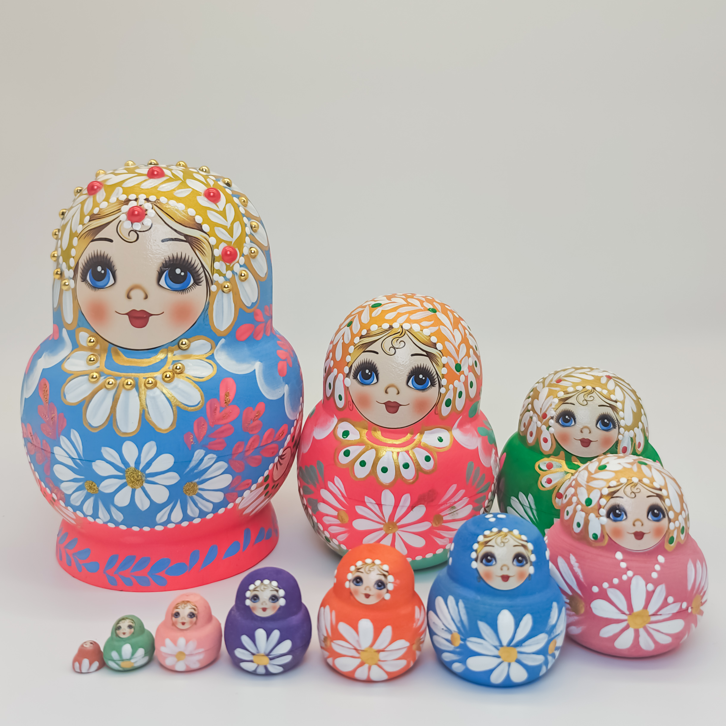 俄罗斯套娃10层手绘哈尔滨满洲里旅游纪念品新年节日礼物摆件玩具