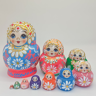 俄罗斯套娃10层手绘哈尔滨满洲里旅游纪念品新年节日礼物摆件玩具