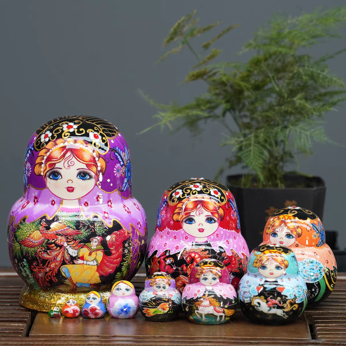 俄罗斯套娃10层风干椴木哈尔滨冰雪节旅游纪念品节日礼物摆件玩具