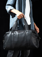Slow time large-capacity travel bag, genuine leather fitness bag, cowhide fashionable business casual crossbody bag, single-shoulder handbag thumbnail 7