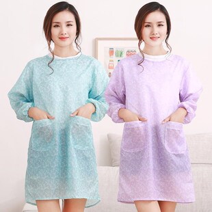 发廊大褂工作服理发师罩衣剪发防尘美发店长款围裙防水染发夏薄款