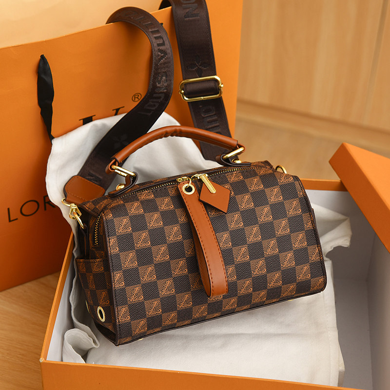 今年新款2022春潮印花波士顿包手提包女包包质感百搭单肩斜挎包软