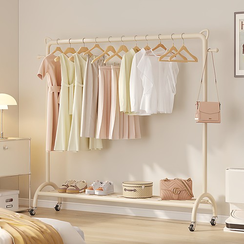 奶油风加粗！晾衣架落地室内