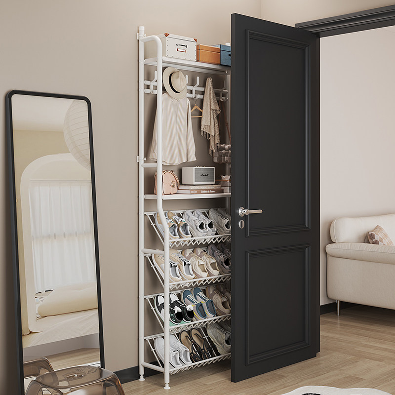 铁艺鞋架斜放家用入户门口小窄多层简易宿舍租房鞋柜新款2025爆款,住宅家具,鞋架,淘宝优惠券,粉丝福利购,淘宝优惠卷