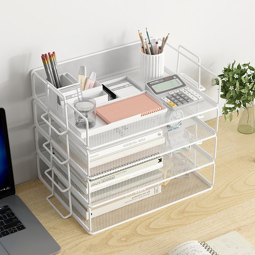 铁艺多层文件架办公室桌面书架文件夹档案收纳架办公室用品置物架