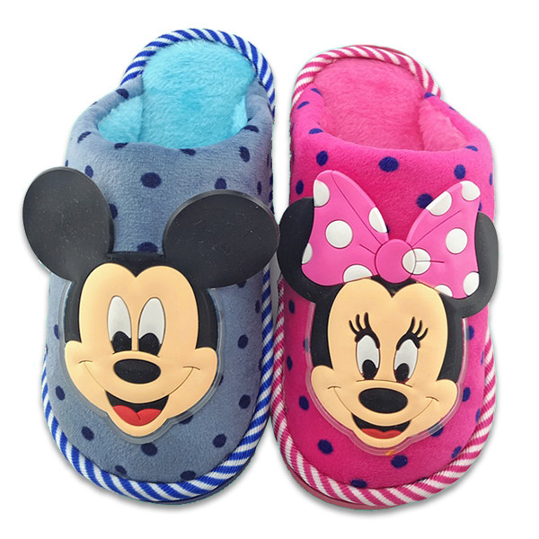 Pantoufles enfants en suède pour hiver - semelle caoutchouc - Ref 1031953 Image 5