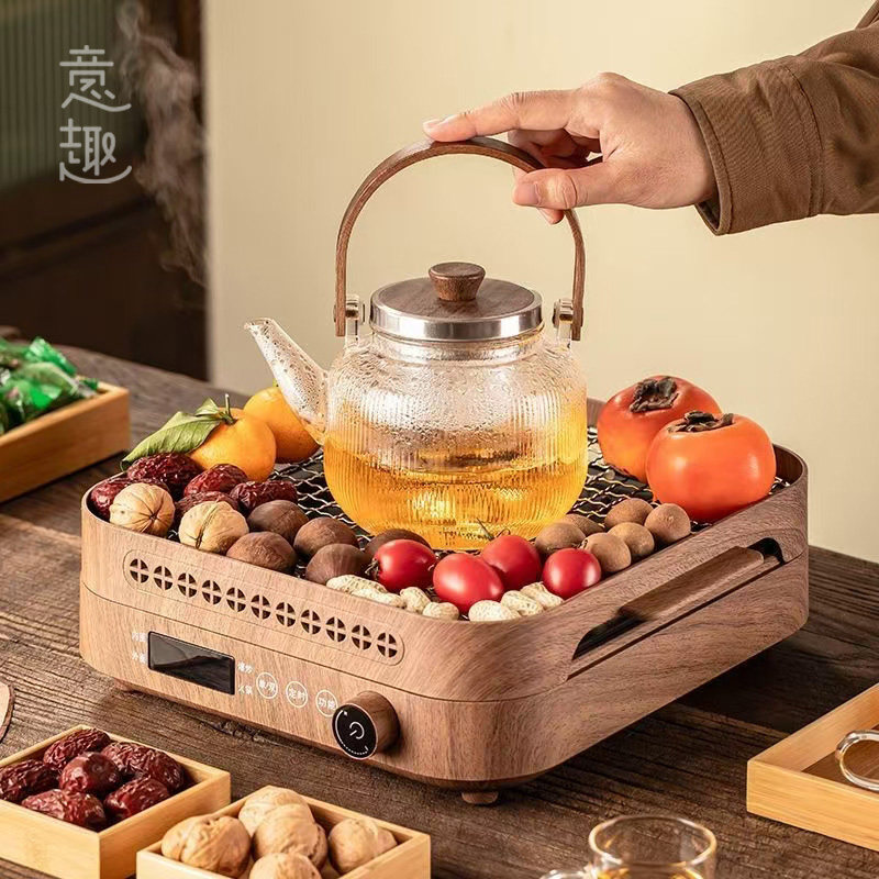 围炉煮茶冬日新款电陶炉玻璃煮茶壶套装网红电炉烧烤家用电炉套装