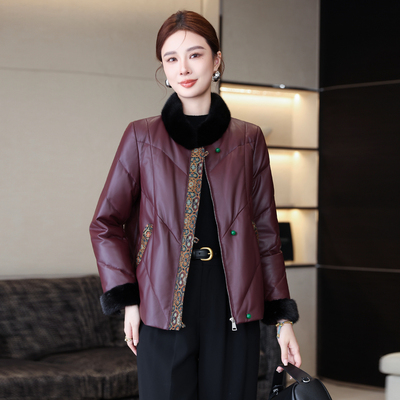 真皮羽绒服女2025冬季新款