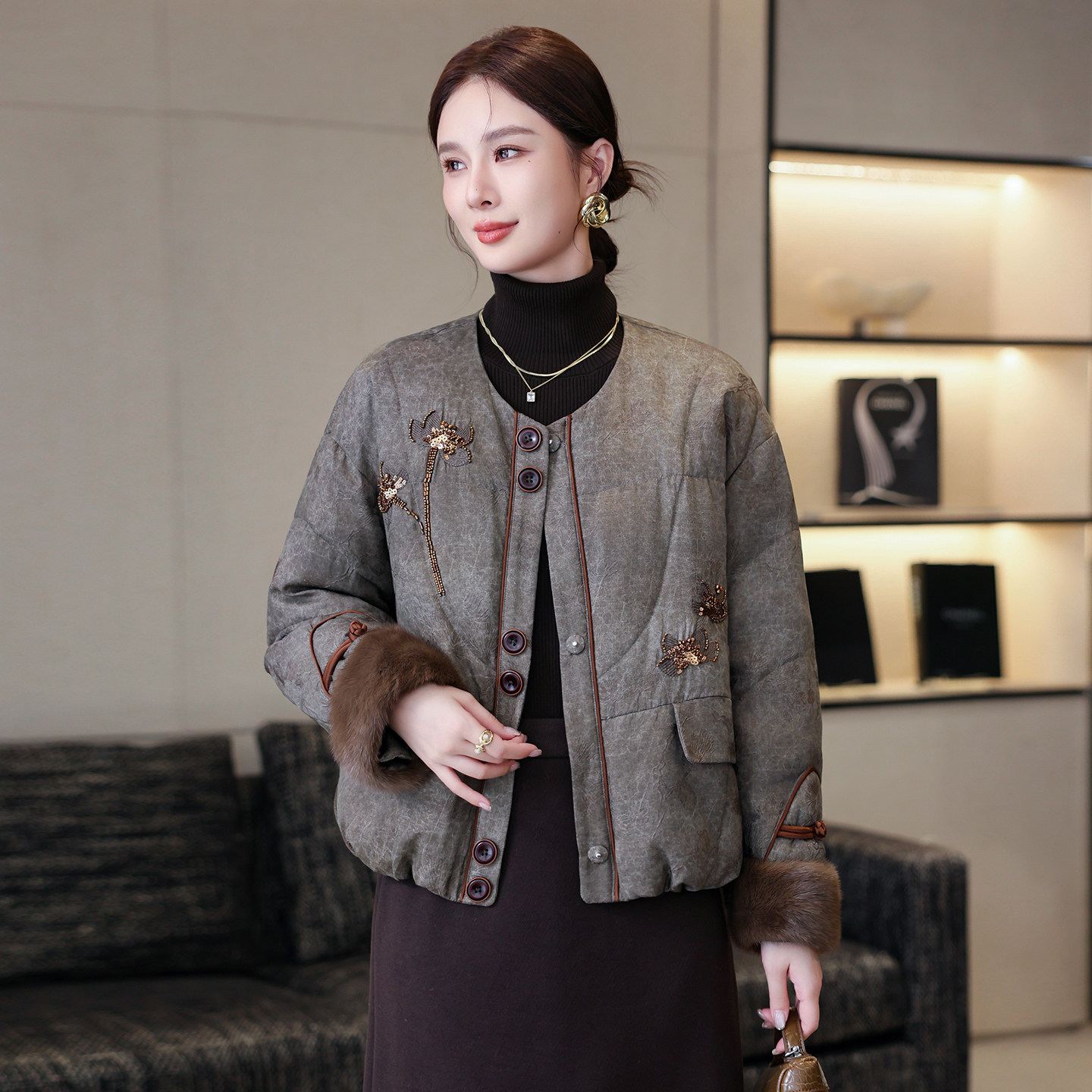 新中式国风羽绒服女2025冬季