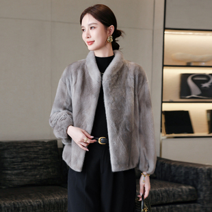 高端皮草外套女2025冬季新款天鹅绒整貂裘皮水貂皮大衣年轻款短款