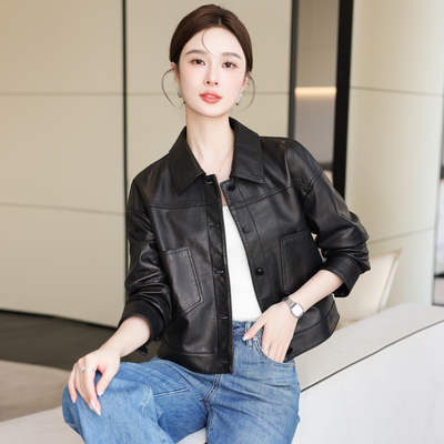 海宁2025春秋新款时尚洋气皮衣