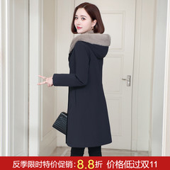 派克服女2024冬季新款修身厚水貂内胆可拆卸海宁皮草尼克服中长款
