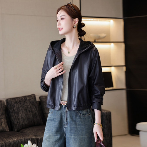 海宁真皮皮衣女短款2026新款